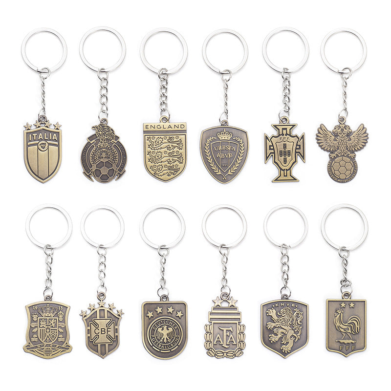 Metal Keychain World Cup Team Logos